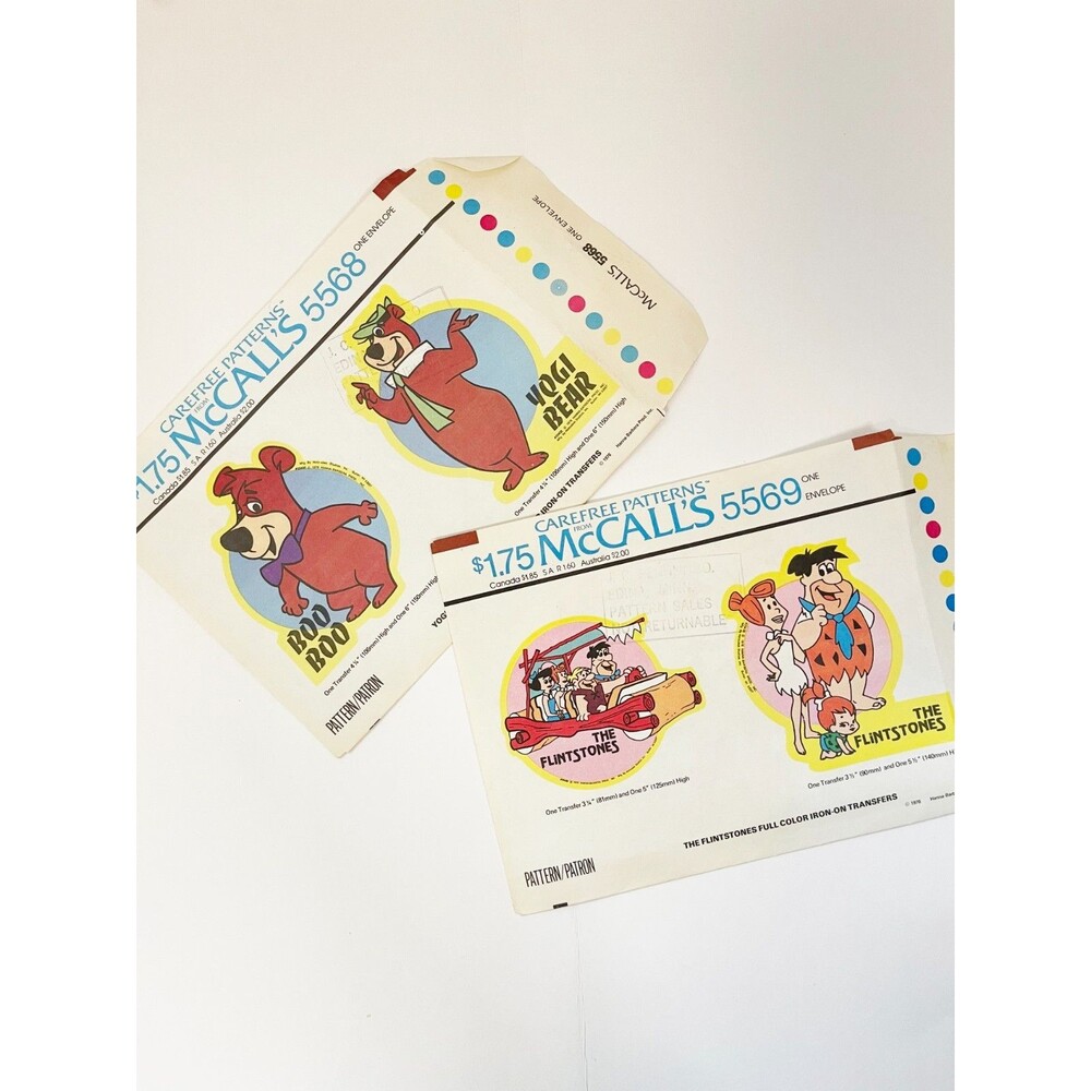 Vintage 1976 Hanna-Barbera Iron-On Transfer Lot Flintstones Yogi Bear McCalls